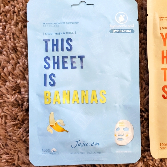 Jeju:en Face Masks, This sheet is bananas & You can't handle this sheet, Qty:2 - Picture 3 of 6